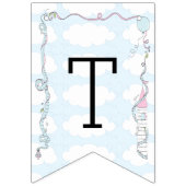 Babydusche Rosa/Blau/Burg, Frack-Banner Wimpelkette (Zweite Fahne)