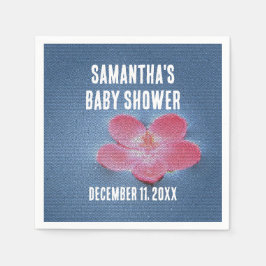 Babydusche Rosa Blume Blau Wasser Blüte Serviette