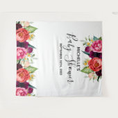 Babydusche rosa Blume mit weißem Foto Hintergrund Wandteppich (Vorderseite (Horizontal))