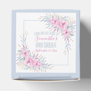 Babydusche Rosa Blume Wasserfarbe Elegante Einrich Geschenkschachtel