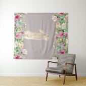 Babydusche Rosa Blumengebälk Osterfrühling Wandteppich (Beispiel (Horizontal))