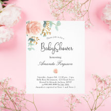 Babydusche Rosa Blumengrün - Haushaltsvoranschlag