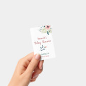 Babydusche Rosa Blumenherberge oder Gästenname Ausweis (Handheld)