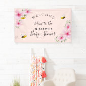 Babydusche Rosa Blüten Rose goldene Mama zu sein Banner (Insitu)