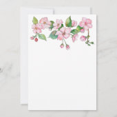 Babydusche Rosa Blütenbraun Einladung (Rückseite)