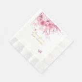 Babydusche Rosa Blütenrosa geprägtes Mittagessen Serviette (Ecke)
