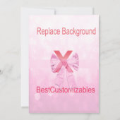 Babydusche rosa Bow-Vorlage Einladung (Rückseite)