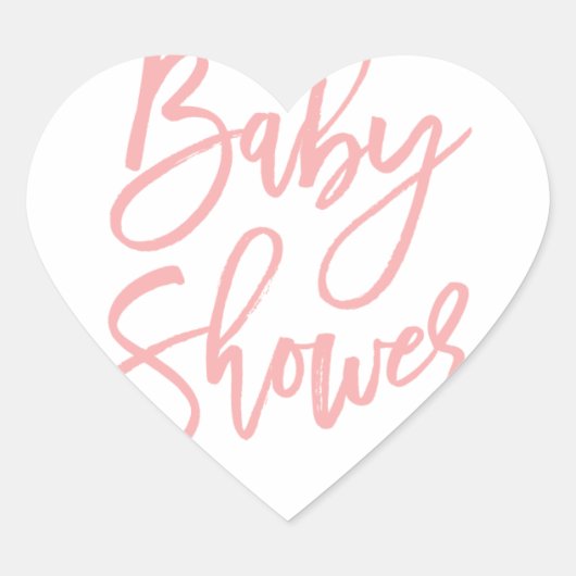 Babydusche rosa Buchstabenschrift Herz Sticker (Vorderseite)