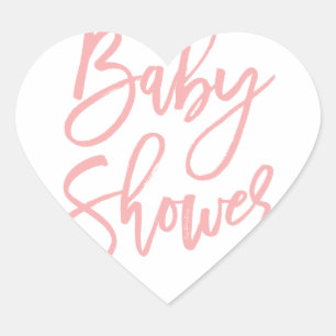 Babydusche rosa Buchstabenschrift Herz Sticker