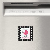 Babydusche - Rosa Carriage and Polka Dot Magnet (In Situ (Geschirrspüler))