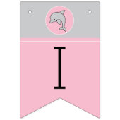 Babydusche Rosa/Dolphin, Frack-Banner Wimpelkette (Erste Fahne)