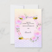 Babydusche rosa lila Pastellflorchen Dankeskarte (Rückseite)