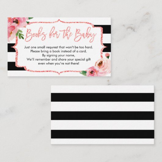 Babydusche Rosa Mädchen bringen eine Reservierungs Begleitkarte (Vorne/Hinten)