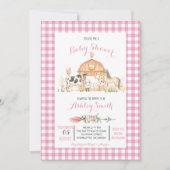 Babydusche, rosa Mädchen Einladung (Vorderseite)