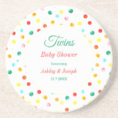 Babydusche rosa Muster für rote Punkte Getränkeuntersetzer (Vorne)