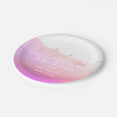 Babydusche Rosa Ozean Niedlich unter Meerestier Pappteller (Schrägansicht)