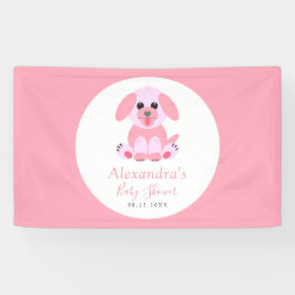 Babydusche Rosa Personalisierte Welpe Willkommen Banner