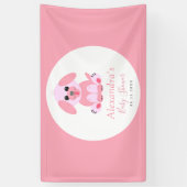 Babydusche Rosa Personalisierte Welpe Willkommen Banner (Vertikal)
