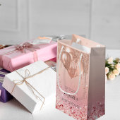 Babydusche Rosa Rosa Glitzer Tropfen Ballons Kleine Geschenktüte