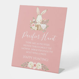 Babydusche Rosa Schnuller Jagdspiel Sockelschild