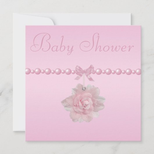 Babydusche Rosa, Schuhe und Jewel Schnuller Einladung (Vorderseite)