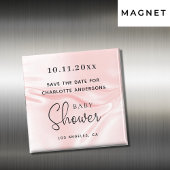 Babydusche Rosa Seidensatin Save the Date Magnet