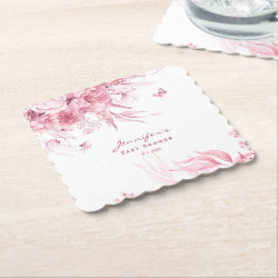 Babydusche, Rosa Stillleben Florals, Skalpelle Untersetzer