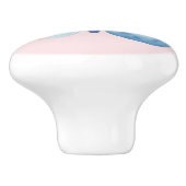 Babydusche, rosa und blaue Schmetterlingseife Keramikknauf (Seitenansicht)