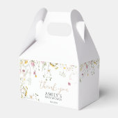 Babydusche Rosa und Gelbe Wildblumen Geschenkschachtel (Rückseite)