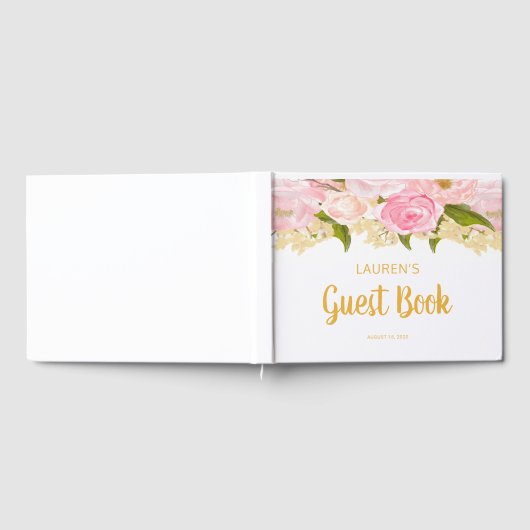 Babydusche, Rosa und Gold, Gästebuch (Voll)