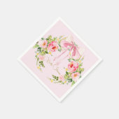 Babydusche Rosa Wappen Regency Bow Serviette (Ecke)