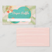 Babydusche Rosa Windeln Raffle Ticket Begleitkarte (Vorne/Hinten)
