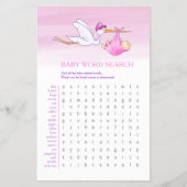 Babydusche Rosa Wortsuche Baby match Flyer (Vorne)