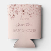 Babydusche Rose Gold glänzende Sterne Dosenkühler (Rückseite)