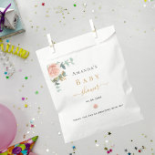 Babydusche Rose Goldblume Eukalyptus elegant Geschenktütchen