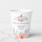 Babydusche Rose Roses Pumpkin Bloral Pappbecher (Rückseite)