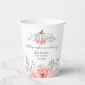 Babydusche Rose Roses Pumpkin Bloral Pappbecher (Vorderseite)