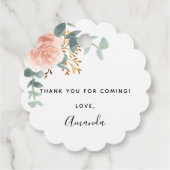 Babydusche rot Rose blumeneucalyptus vielen Dank Geschenkanhänger (Rückseite)