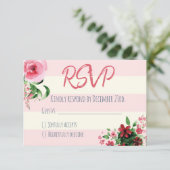 Babydusche RSVP Karte Blumenrosa (Stehend Vorderseite)