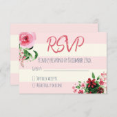 Babydusche RSVP Karte Blumenrosa (Vorne/Hinten)