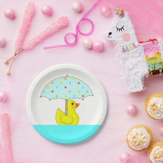 Babydusche Rubber Duck Pappteller (Party)