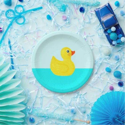 Babydusche Rubber Duck Themed Pappteller (Party)