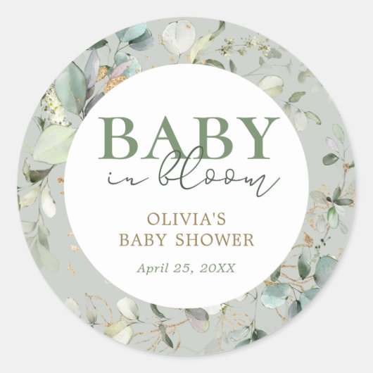 Babydusche Runder Aufkleber (Vorderseite)