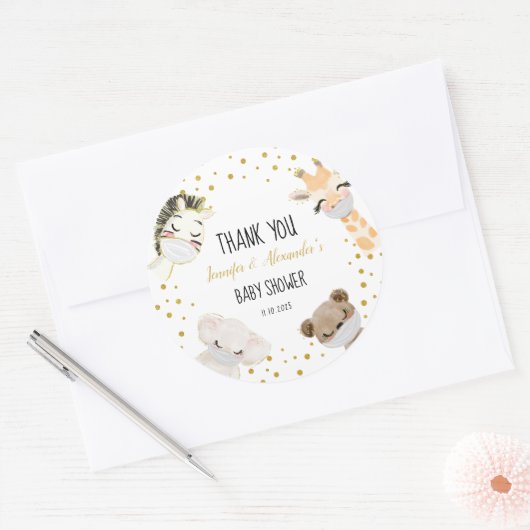 Babydusche Runder Aufkleber (Umschlag)