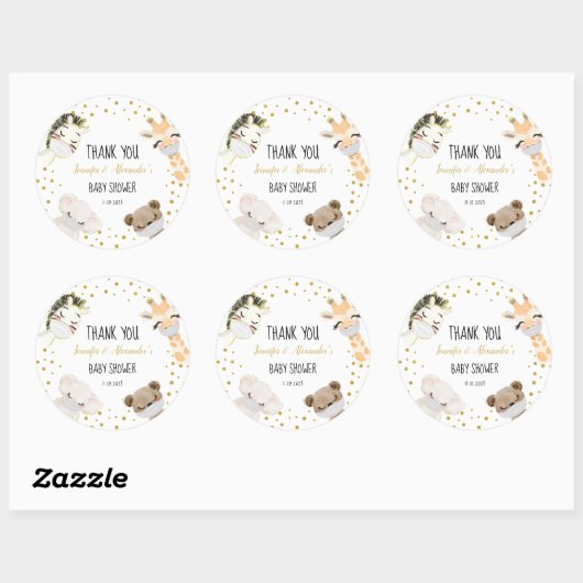 Babydusche Runder Aufkleber (Blatt)