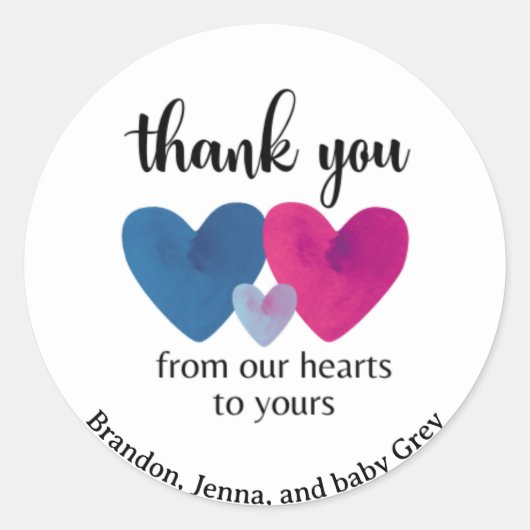 Babydusche Runder Aufkleber (Vorderseite)