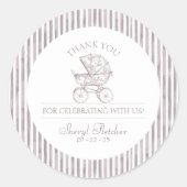 Babydusche Runder Aufkleber (Vorderseite)