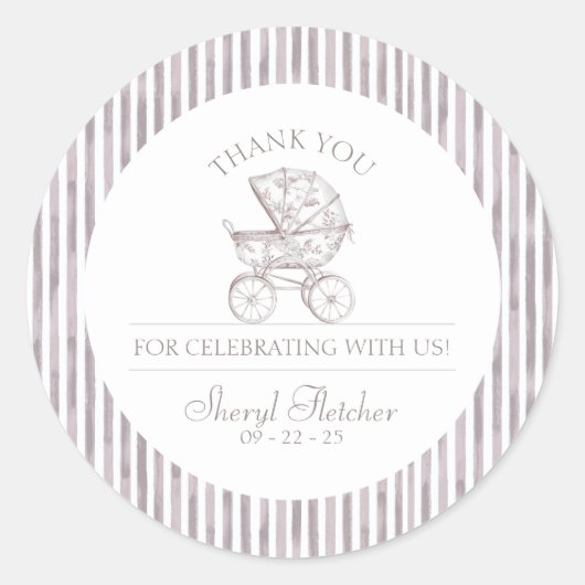 Babydusche Runder Aufkleber (Vorderseite)