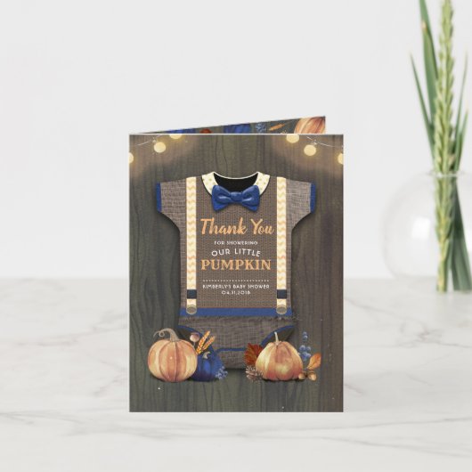 Babydusche Rustic Fall Pumpkin Vielen Dank Dankeskarte (Vorderseite)