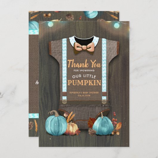 Babydusche Rustic Fall Pumpkins Niedlich Danke (Vorne/Hinten)